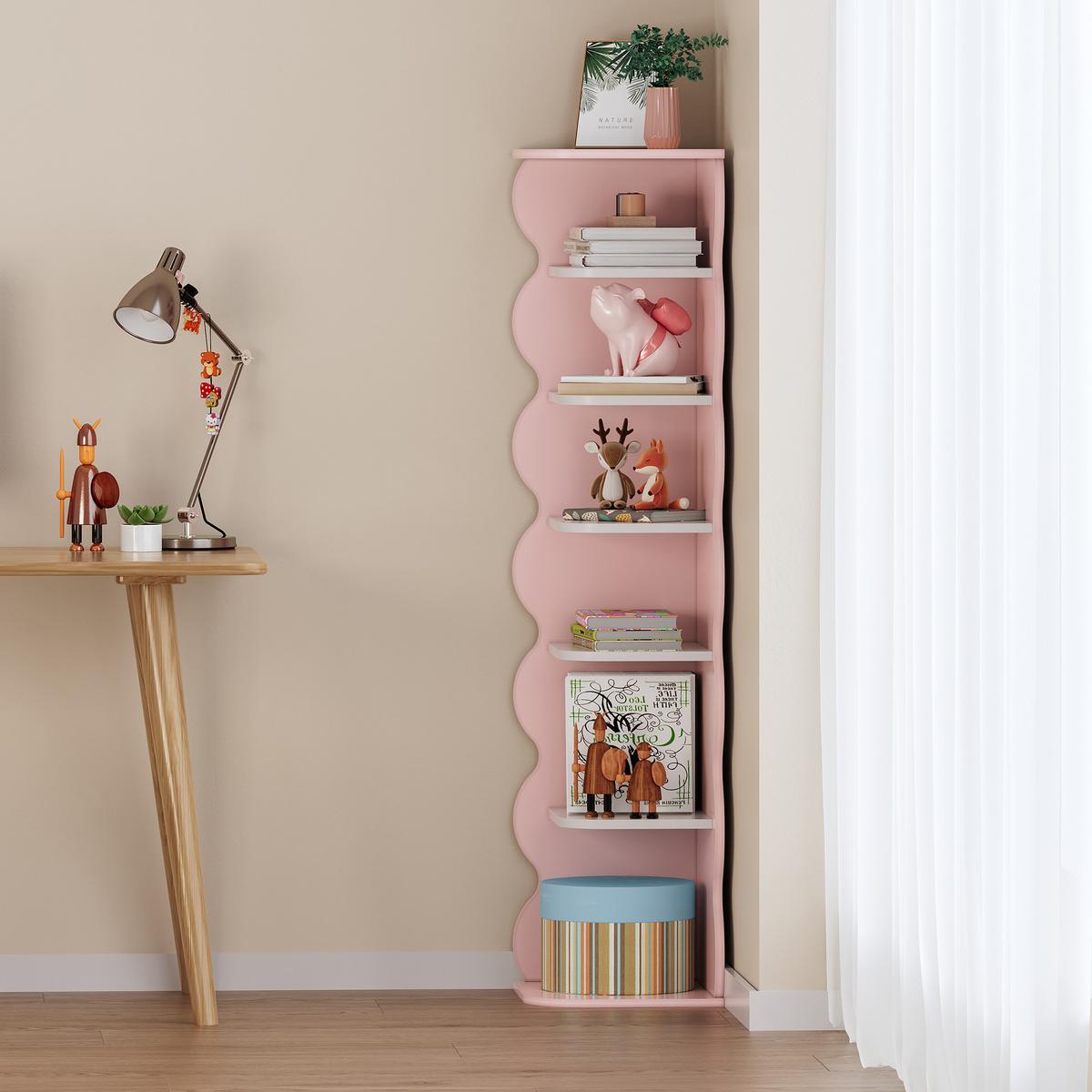 KINDERSCHUHREGAL Vestnes - Pink/Weiß, Holzwerkstoff (27/108/27cm) - [en.casa]