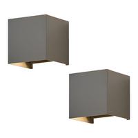 LED WANDLEUCHTE Inspiration 2er-Set - Grau, Metall (10/10/10cm) - Nettlife