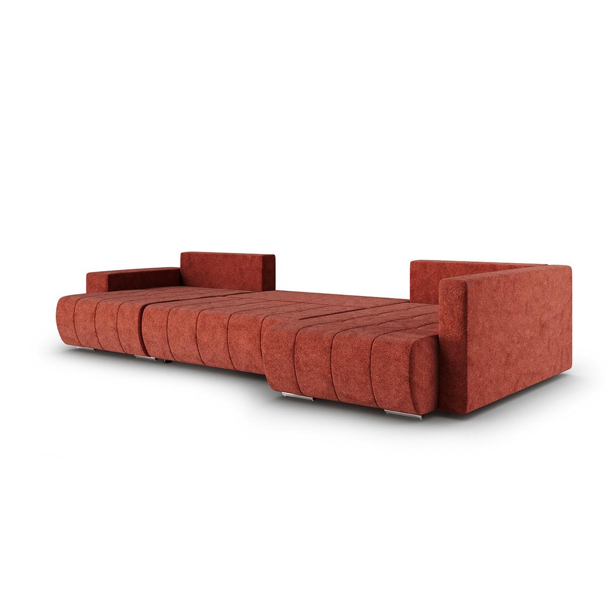 PANORAMASOFA Sergio 5 Sitzplätze Terracotta - Orange, Holz (392/82/185cm) - Petits-meubles