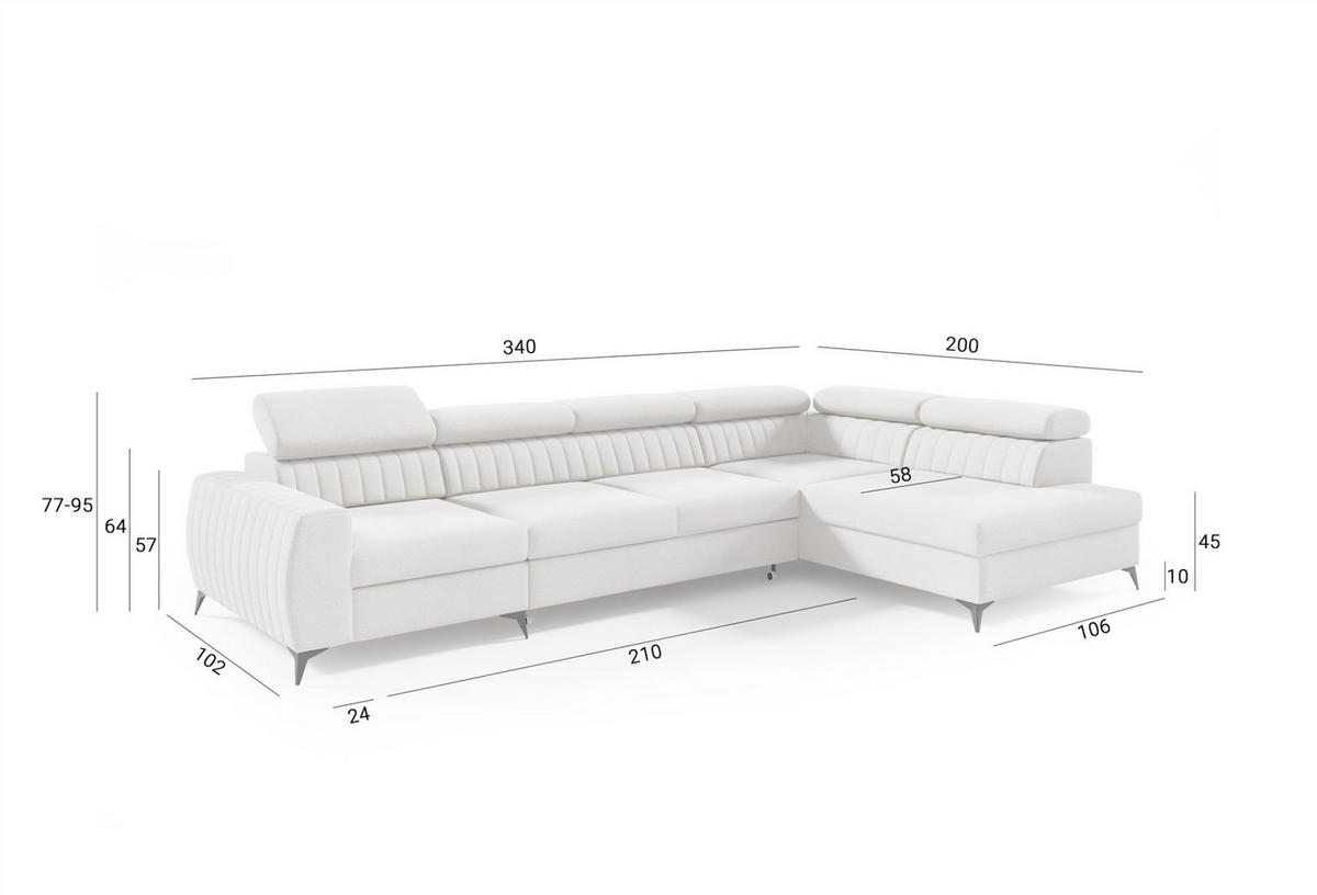 ECKSOFA Toronto Xl - Braun, Holzwerkstoff/Textil (340/200cm) - Fun Möbel