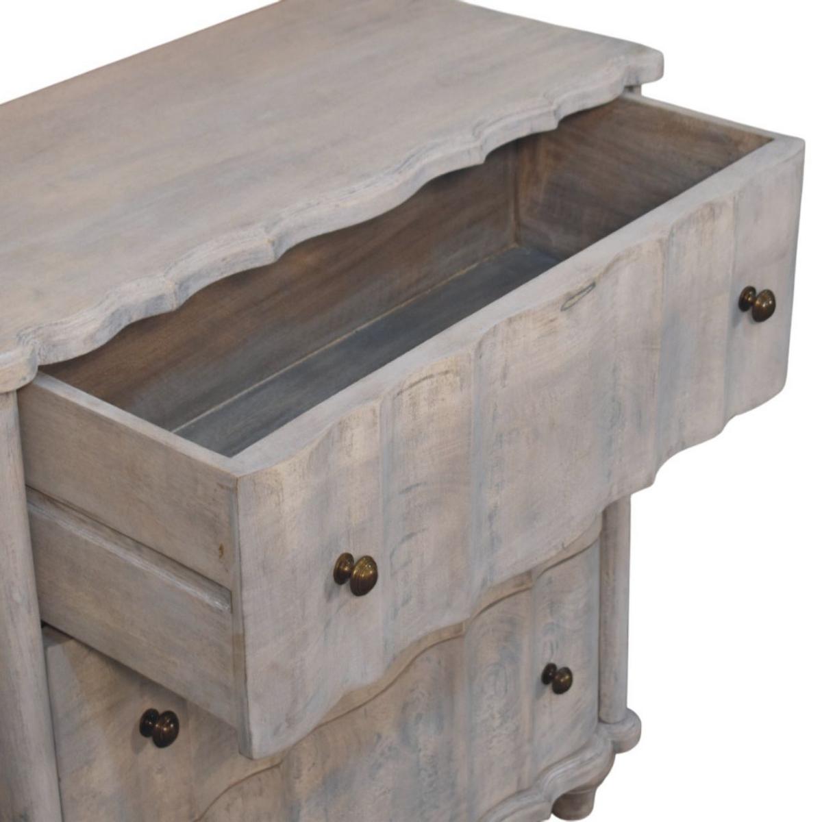 KOMMODE mit Acid-Wash-Finish, 3 Schubladen, runde Füße, grau - Braun/Grau, Naturmaterialen/Holz (85/83/40cm) - Artisan Furniture