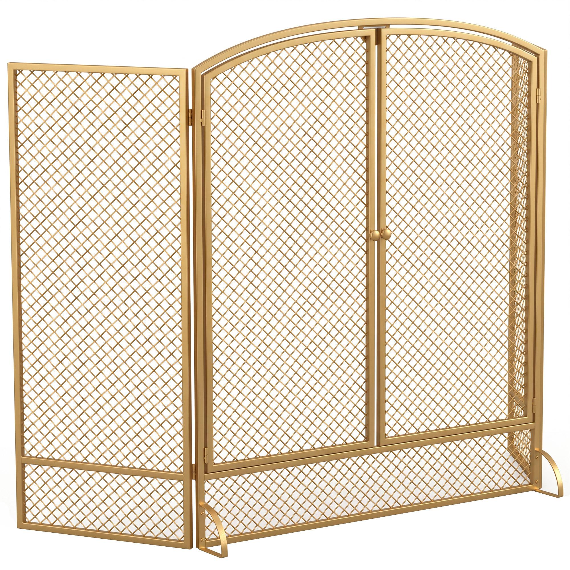 KAMINSCHUTZGITTER Metall Goldfarben - Goldfarben, Metall (10/75/122cm) - HOMCOM