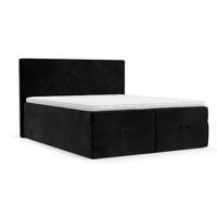 BOXBETT Velma 140/200 cm Schwarz im Kronos Stoff - Schwarz, Holz/Holzwerkstoff (140/200cm) - AltaBeds