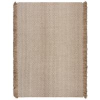 WOLLTEPPICH handgewebt mit Fransen BOYNE, im Landhaus-Stil, Beige, 200 x 290 cm - Beige, Textil (290/200cm) - KADIMA DESIGN