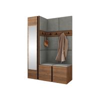 GARDEROBEN-SET Orion X - Nussbaumfarben/Grau, Holzwerkstoff/Kunststoff (124/186/46cm) - MIRJAN24