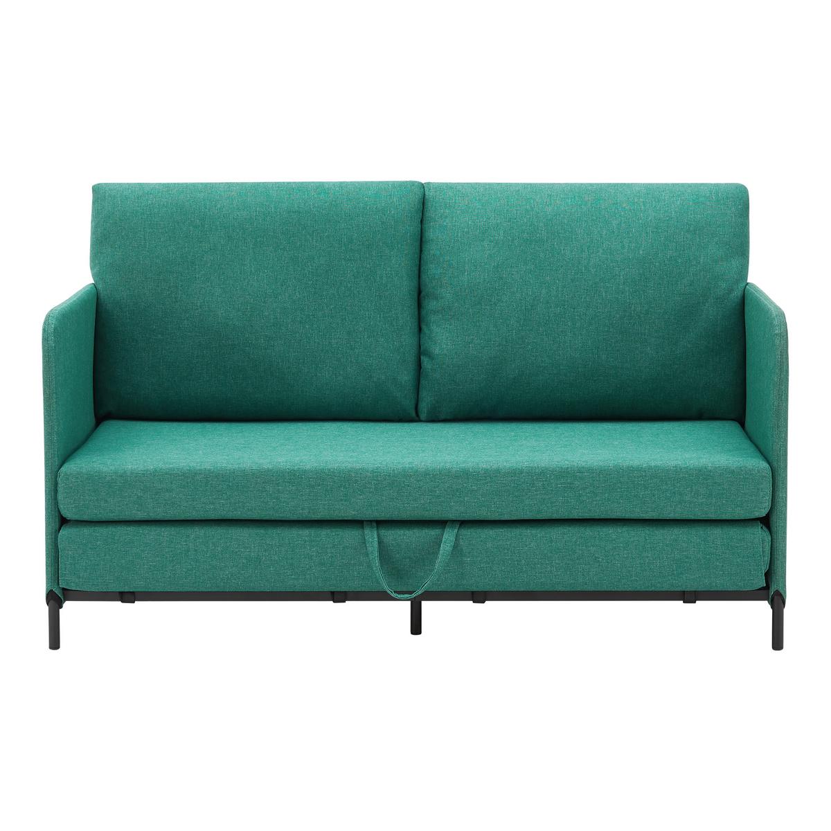 SCHLAFSOFA Soini - Grün, Textil/Metall (125/78/67cm) - [en.casa]