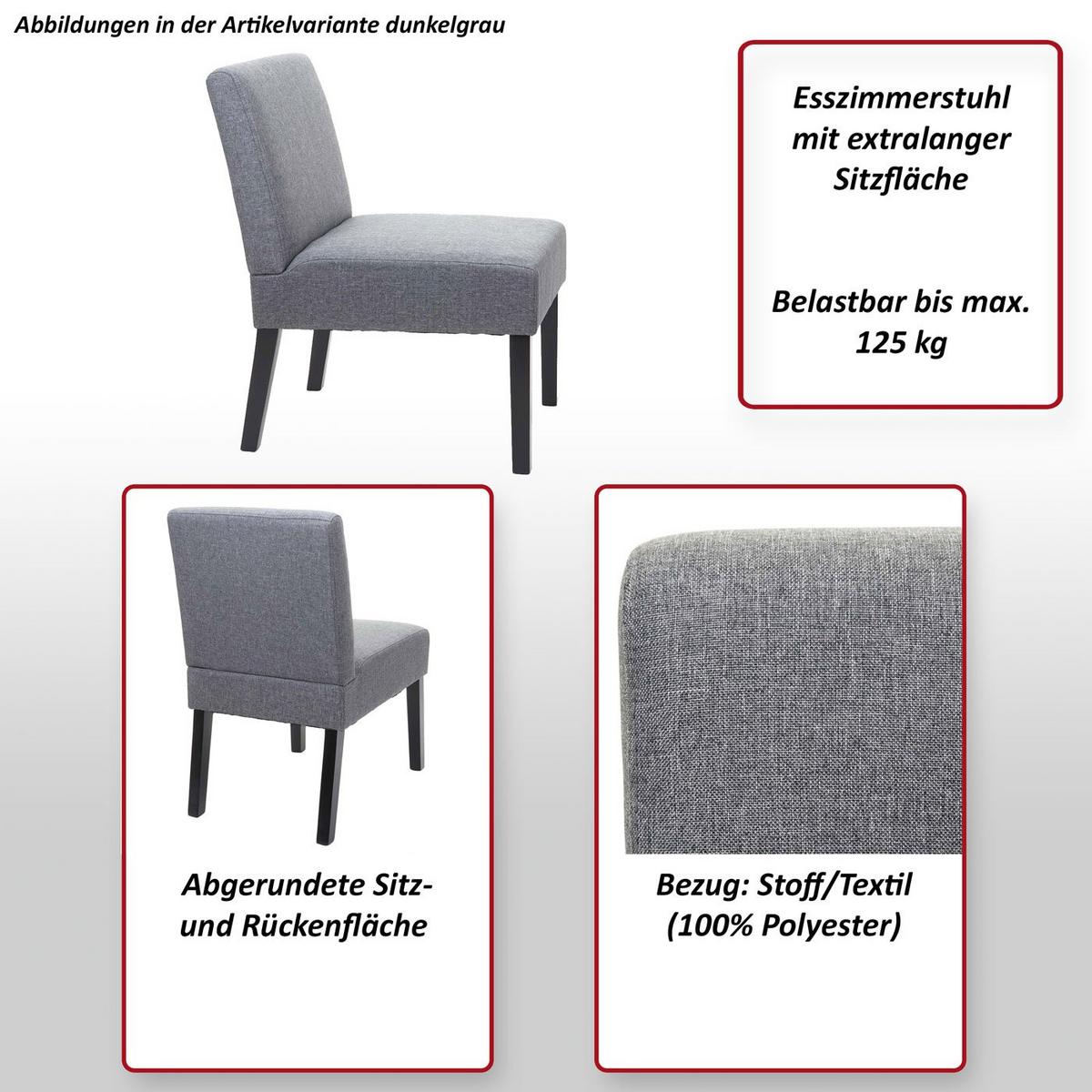 ESSZIMMERSTUHL Anthrazit 6er-Set - Dunkelgrau/Anthrazit, Textil (48/84/64cm) - MCW