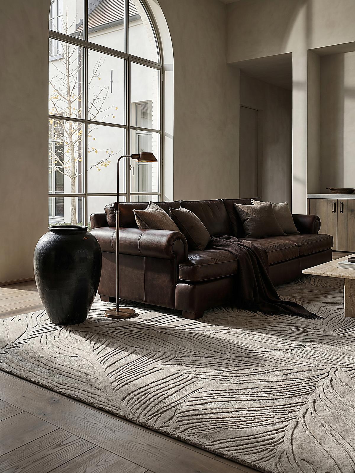 WOLLTEPPICH LEVEN, floral, Grau, 200 x 290 cm - Grau, Textil (200/290cm) - KADIMA DESIGN