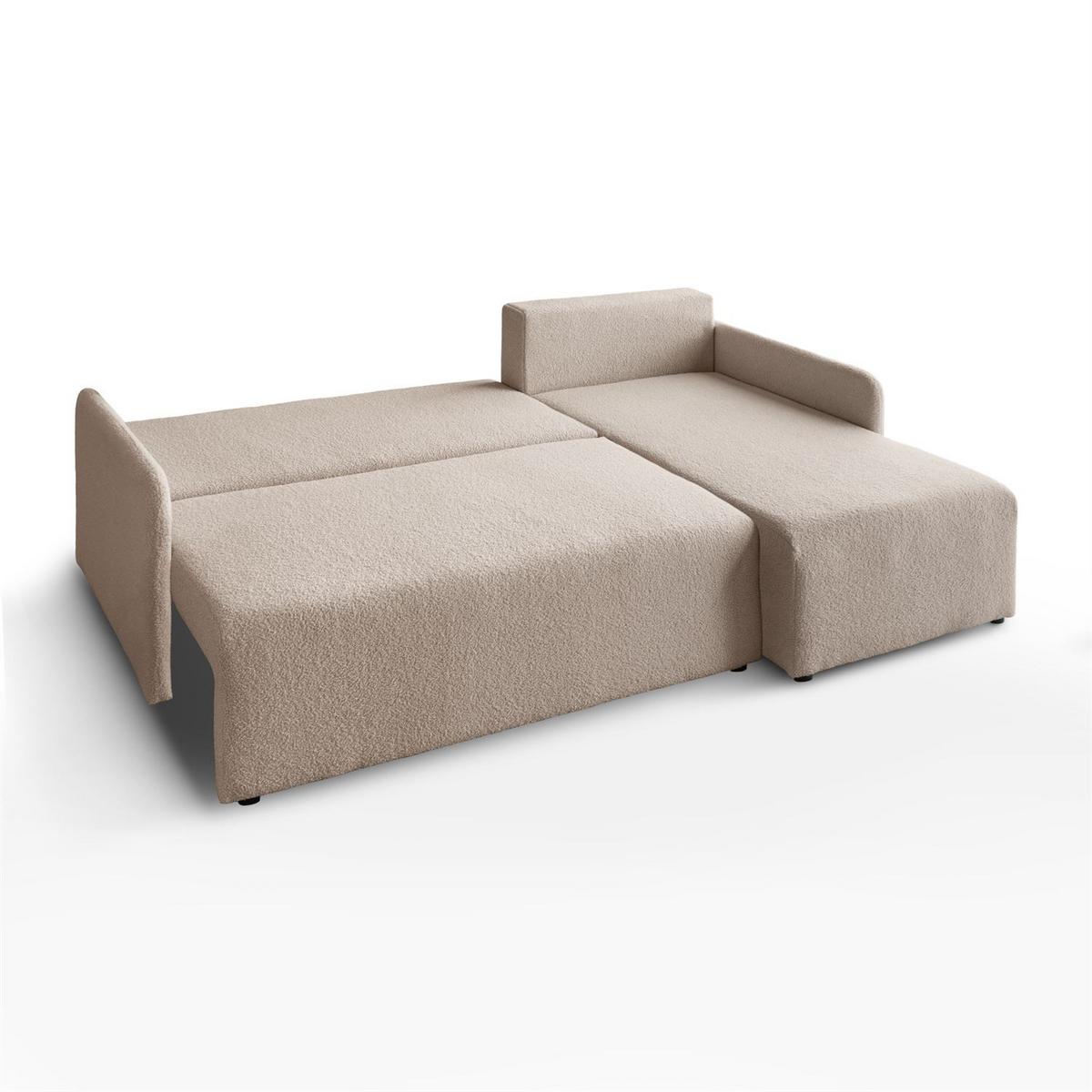 ECKSOFA CUDDLE mit Schlaffunktion und Bettkasten, Quelle 05 - Beige, Textil (213/145cm) - Lookway