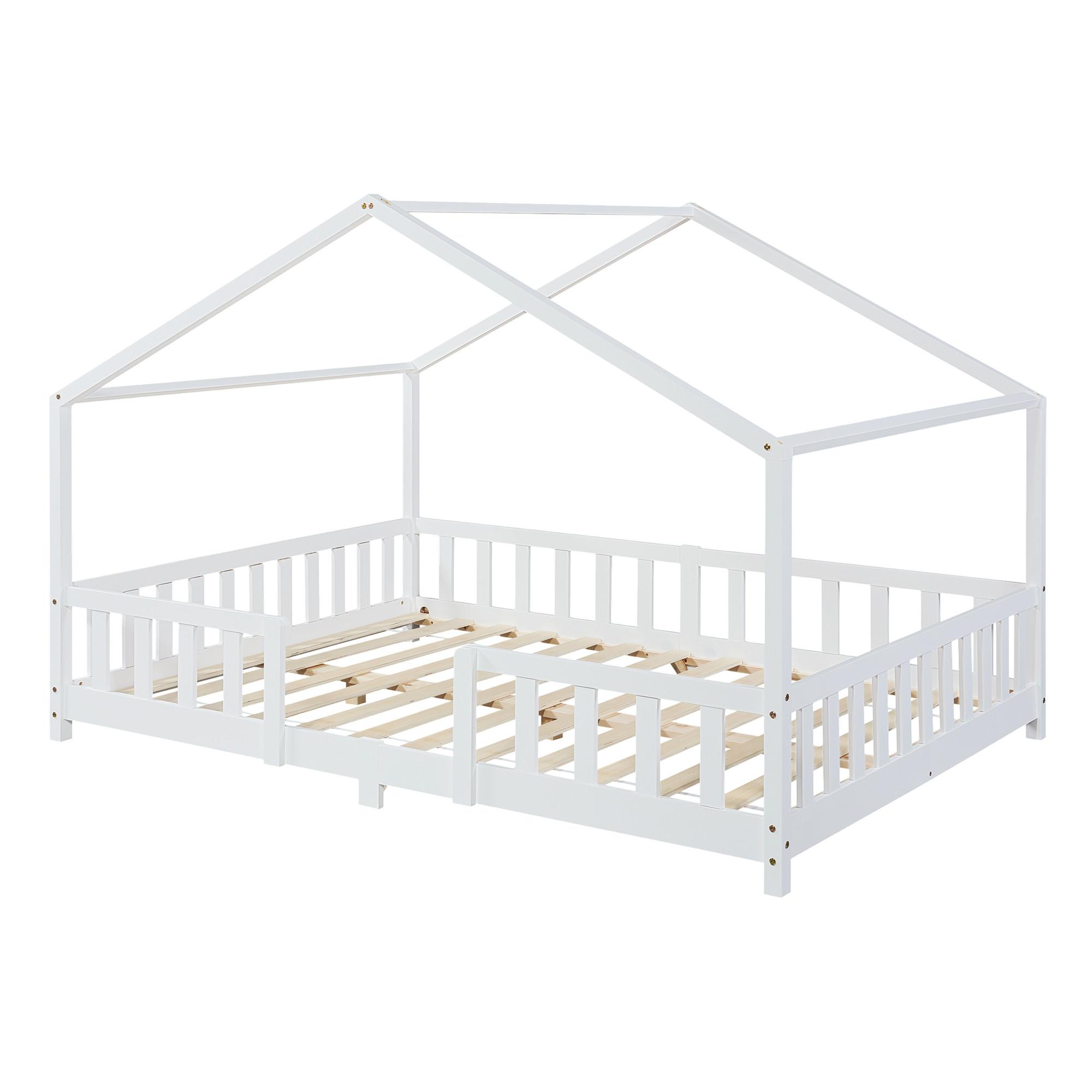 HAUSBETT Treviolo - Weiß, Holz (120/200cm) - [en.casa]