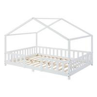 HAUSBETT Treviolo - Weiß, Holz (120/200cm) - [en.casa]