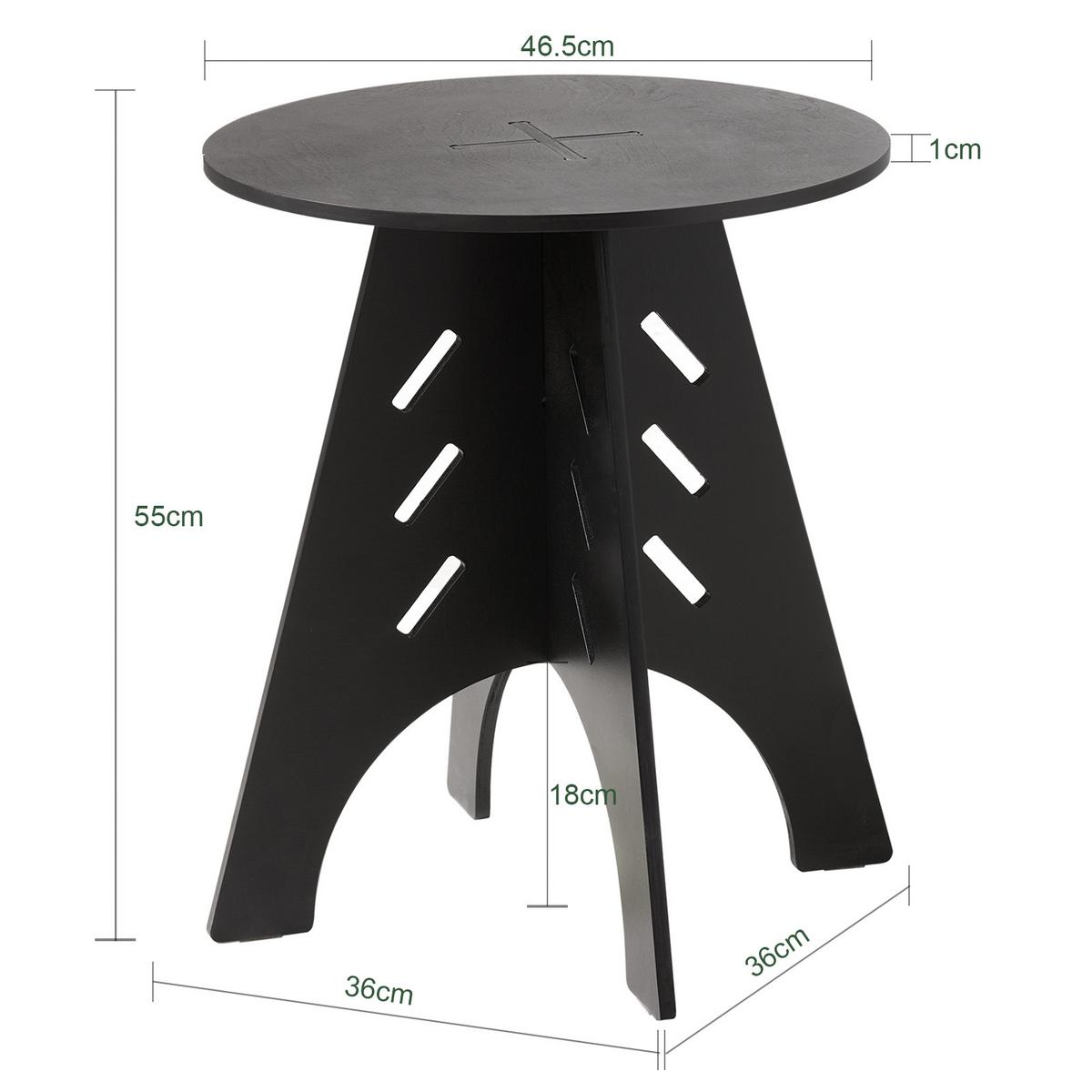 BEISTELLTISCH mit Zapfenverbindungen Schwarz - Schwarz, Holz (47/47/55cm) - SoBuy