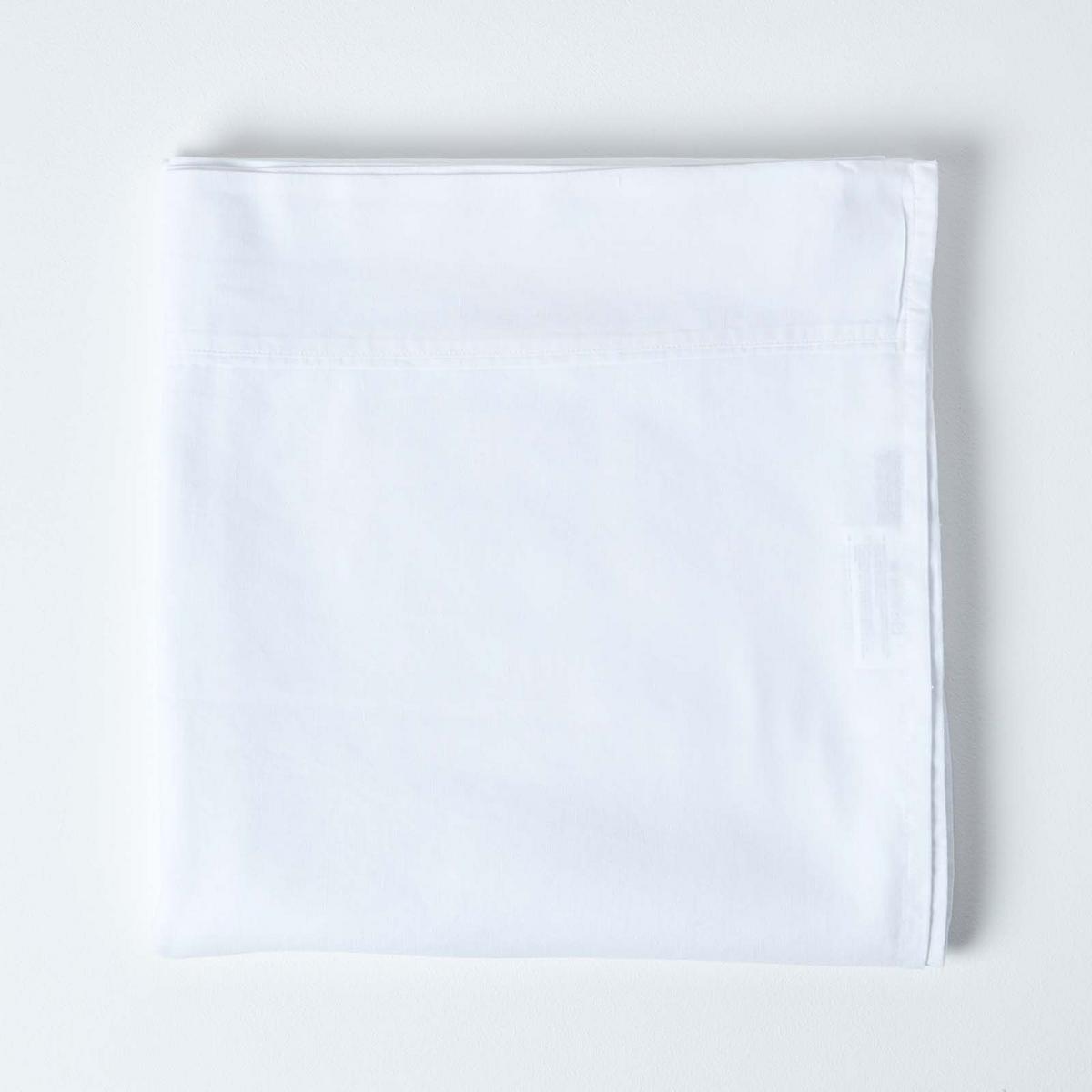 LEINEN-BETTLAKEN ohne Gummizug aus 60% Leinen & 40% Baumwolle - Weiß, Textil (275/275cm) - Homescapes