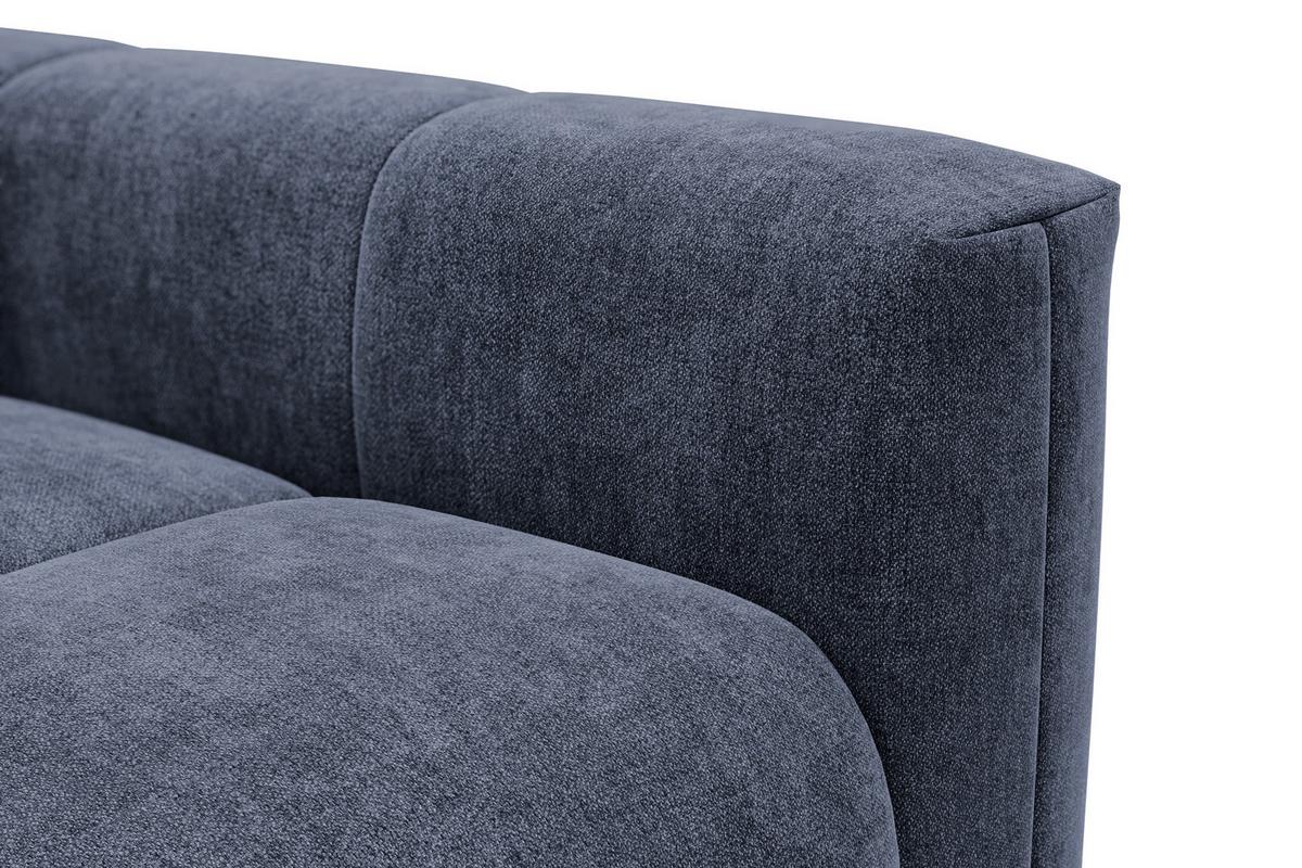 ECKSOFA VERONA 4-Sitzer links, Marineblau - Blau/Schwarz, Holz/Textil (266/173cm) - Courtois Laville