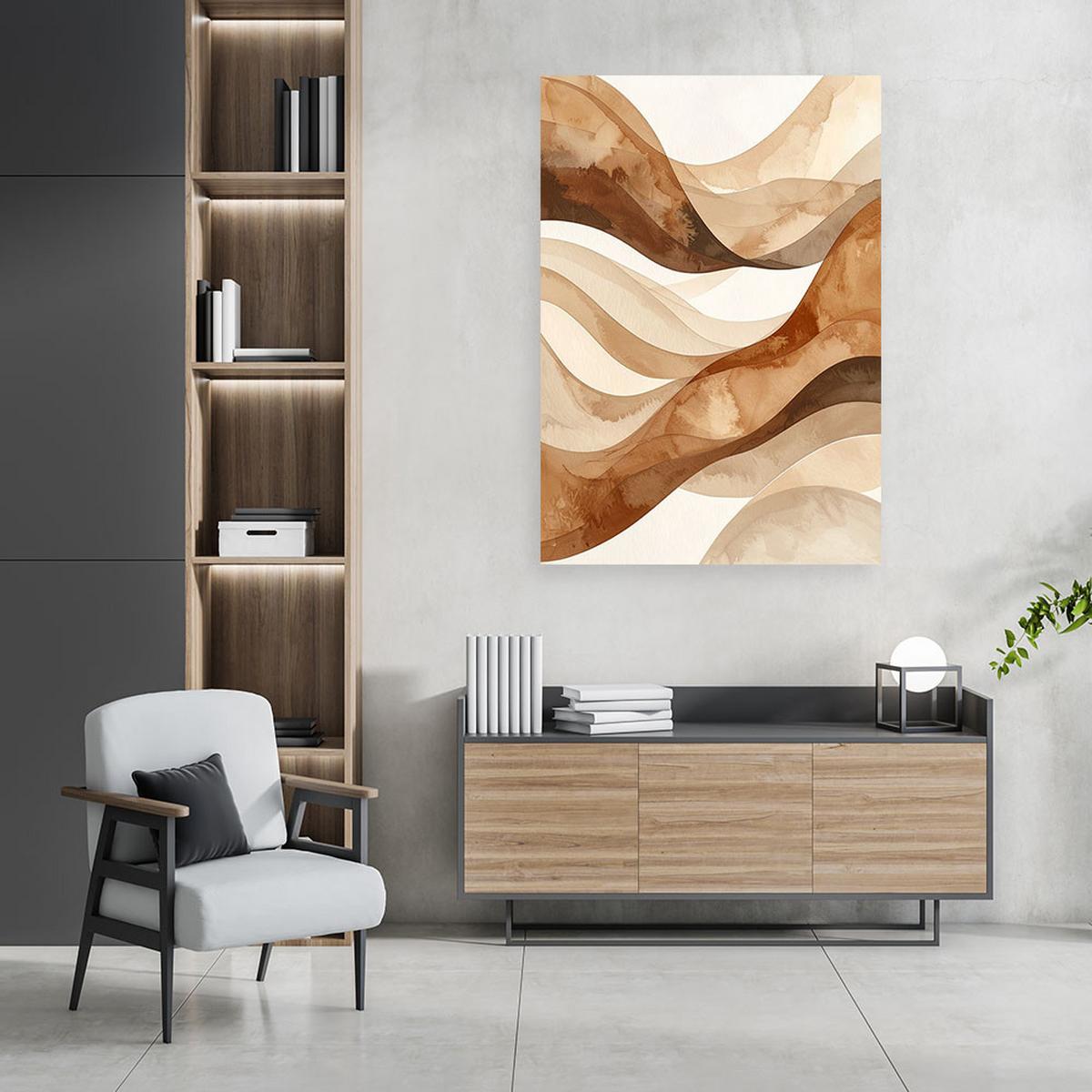 LEINWANDBILD 3D und geometrisch 60x90cm - Beige, Textil (60/90cm) - Feeby