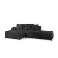 ECKSOFA Megan Xs In Poso - Anthrazit, Holzwerkstoff/Textil (304/165cm) - Fun Möbel