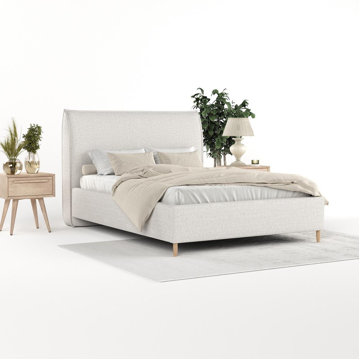 POLSTERBETT Mira 120/200 cm Hellbeige im Riva Stoff - Beige/Naturfarben, Holz/Holzwerkstoff (120/200cm) - AltaBeds