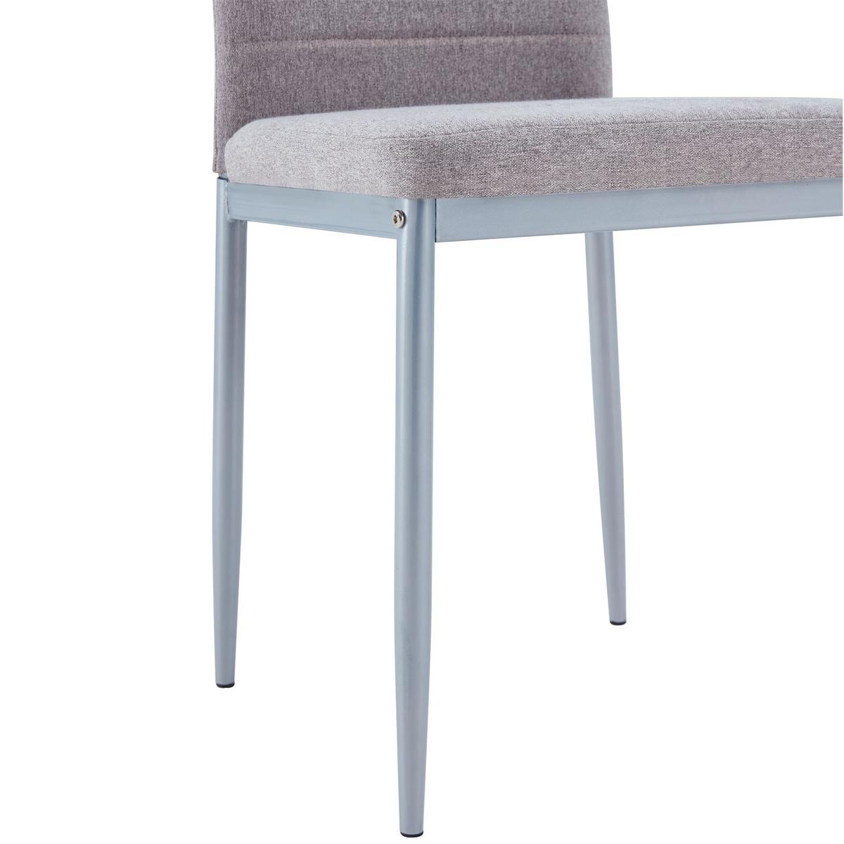 ESSZIMMERSTÜHLE NATHALIE 4er-Set grau - Grau, Textil (43/100/50cm) - IDIMEX