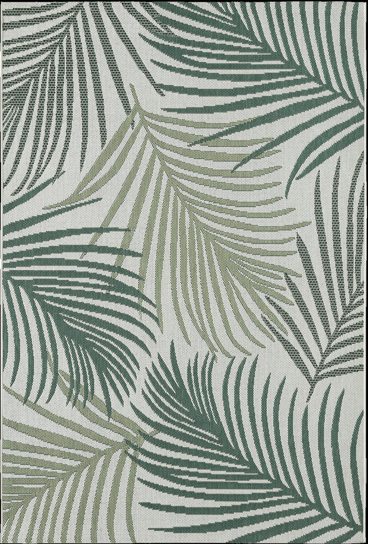 FLACHWEBTEPPICH Palmblätter BORNO Polypropylen Grün 120 x 170 cm - Grün, Textil (120/170cm) - KADIMA DESIGN