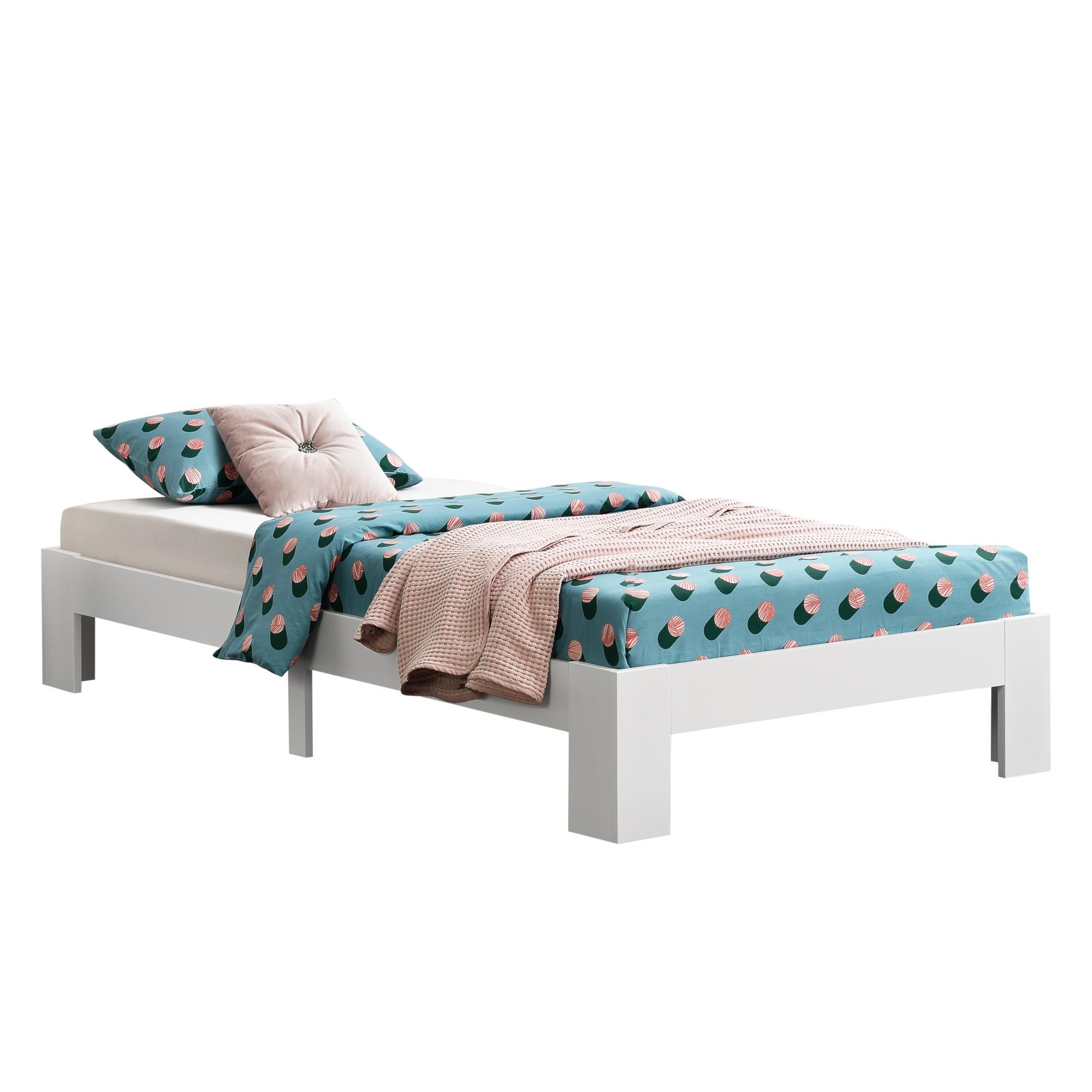 HOLZBETT Raisio - Weiß, Holz (120/200cm) - [en.casa]