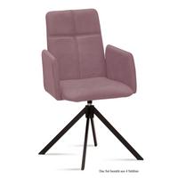 ARMLEHNSTUHL drehbar (4er-Set) Debera 52x92x60 Schwarz/Rosewood - Dunkelrosa/Schwarz, Kunststoff (60/92/52cm) - 58aufmkessel