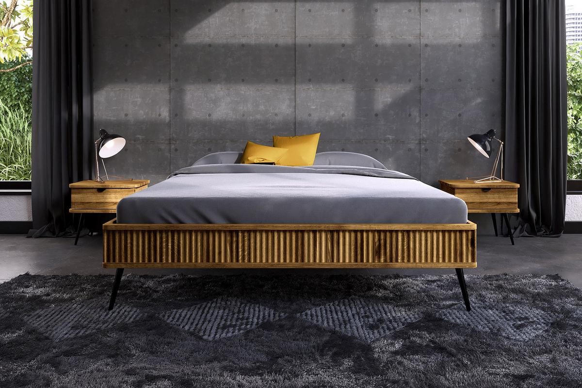 BETTGESTELL LINA 100x210 Wildeiche - Wildeiche, Holz (100/210cm) - byoak