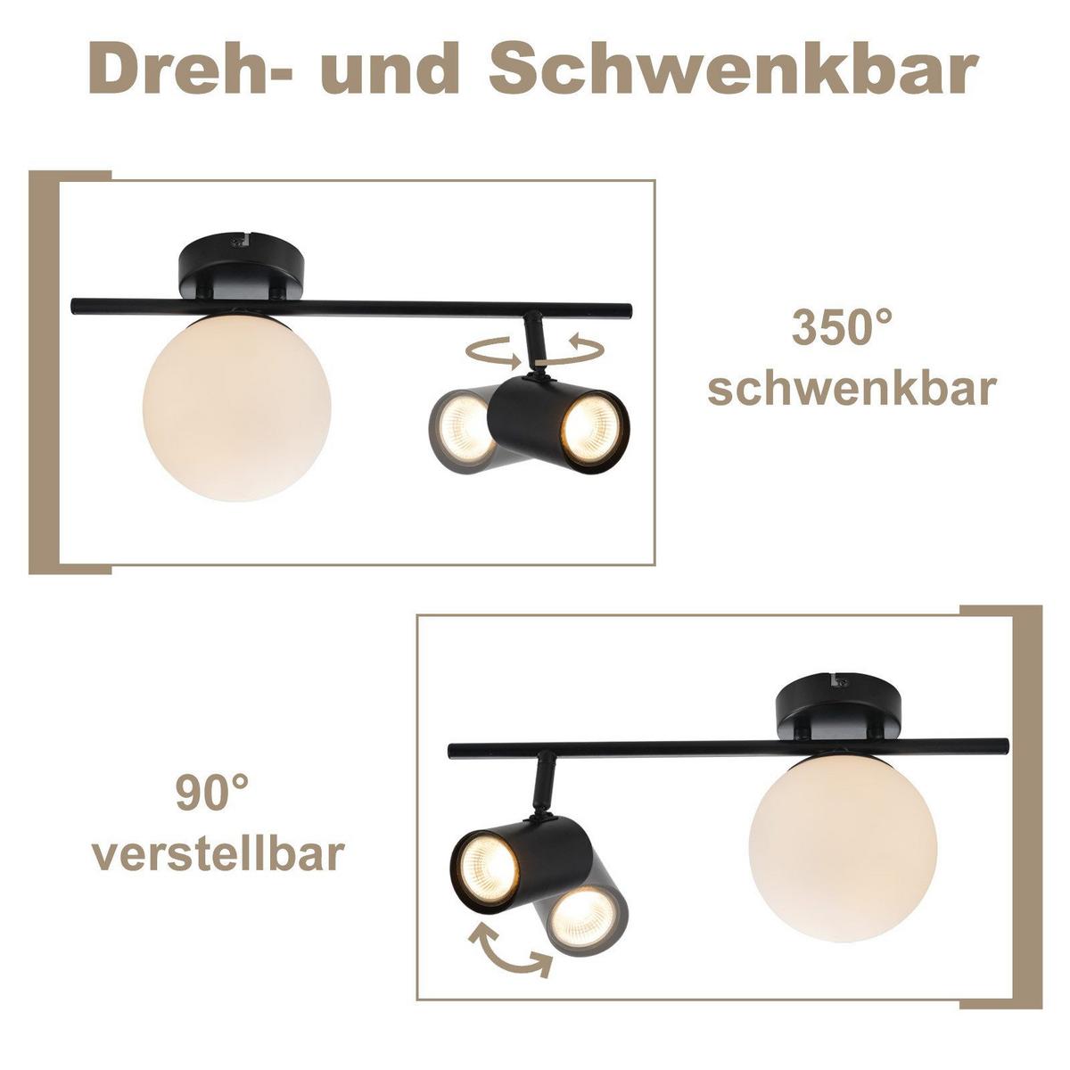 DECKENSTRAHLER Drake 1-flammig 40/18/13.5cm - Schwarz, Metall (40/18/13.5cm) - Nettlife