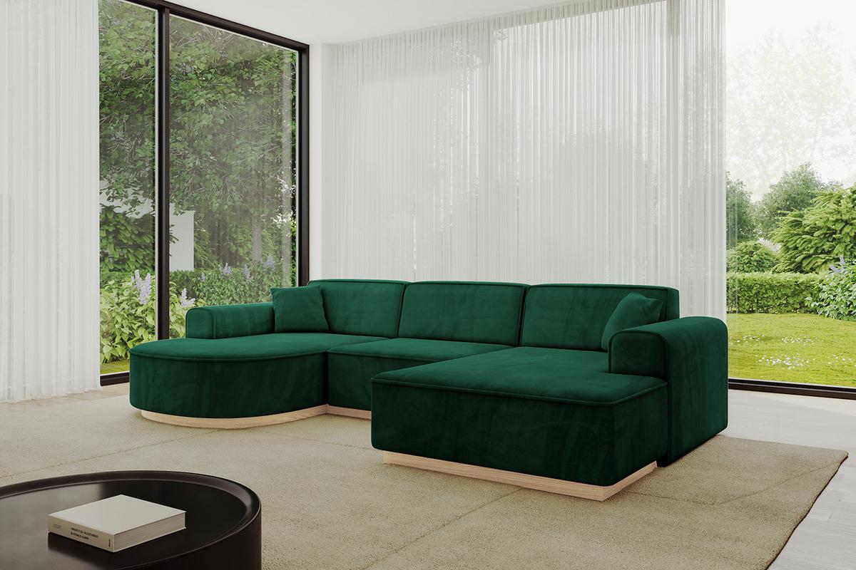 WOHNLANDSCHAFT ARRIO-U1 303x171x83 cm Dunkelgrün - Dunkelgrün, Holzwerkstoff/Textil (303/83/171cm) - ALTDECOR