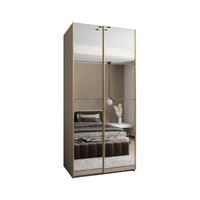 SCHWEBETÜRENSCHRANK 245,5/100/64 2-türig - Kaschmir/Goldfarben, Holz/Metall (100/245/64cm) - Abiks Möbel