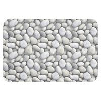 BADEMATTE Steine - Grau - Oval 90x60 cm - Hellgrau, Textil (90/60cm) - OnlyWow