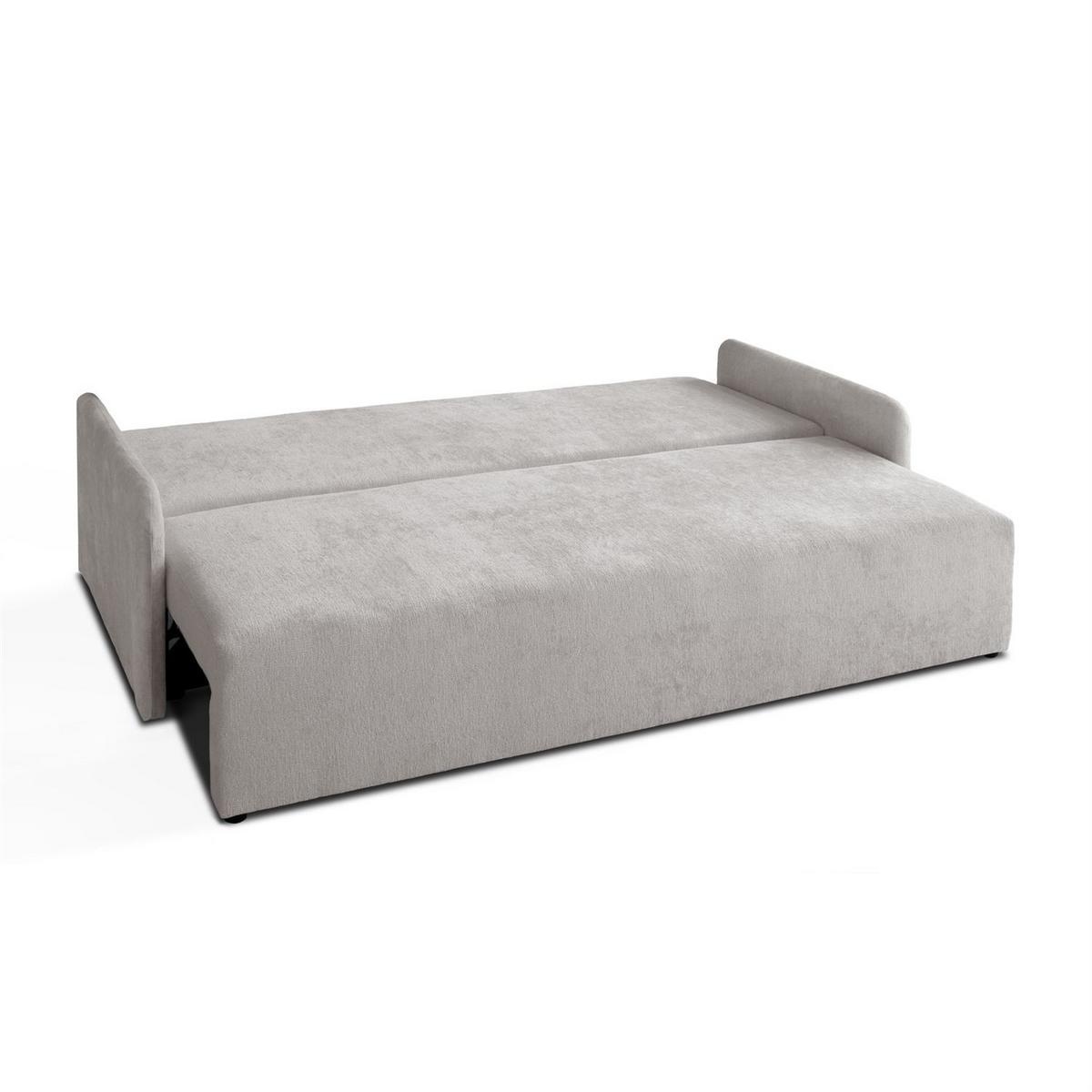 SOFA NUBO mit Schlaffunktion und Bettkasten Harmony 80 - Grau, Textil (205/91/86cm) - Lookway