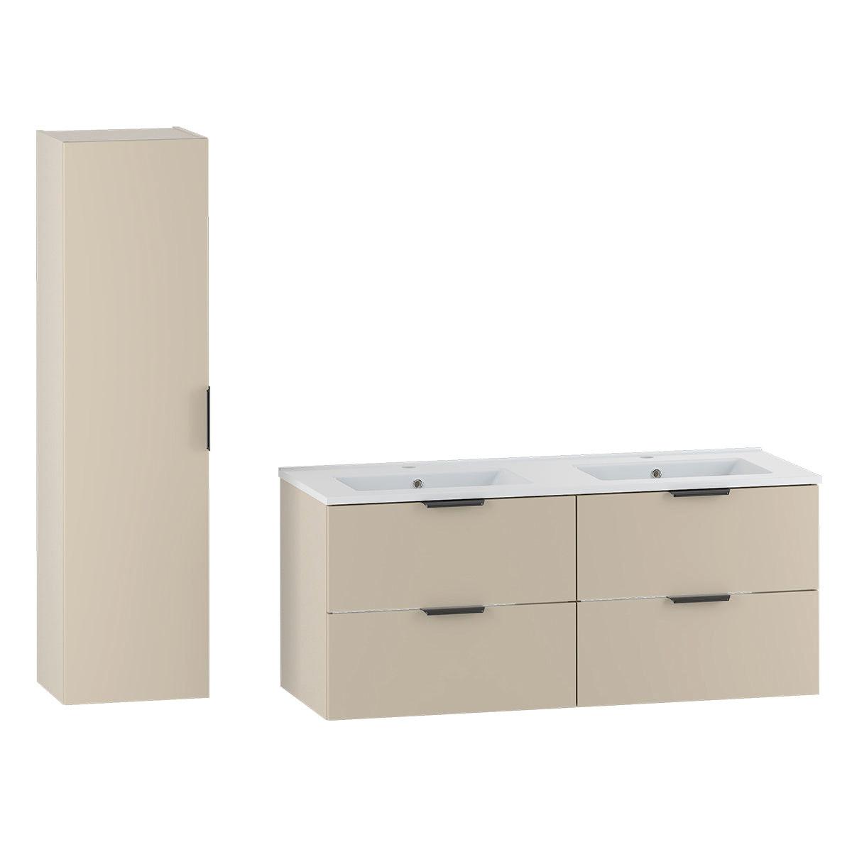 BADMÖBEL 120cm Astrid 2er-Set Kaschmir - Kaschmir, Holzwerkstoff (120/50/45.8cm) - Petits-meubles
