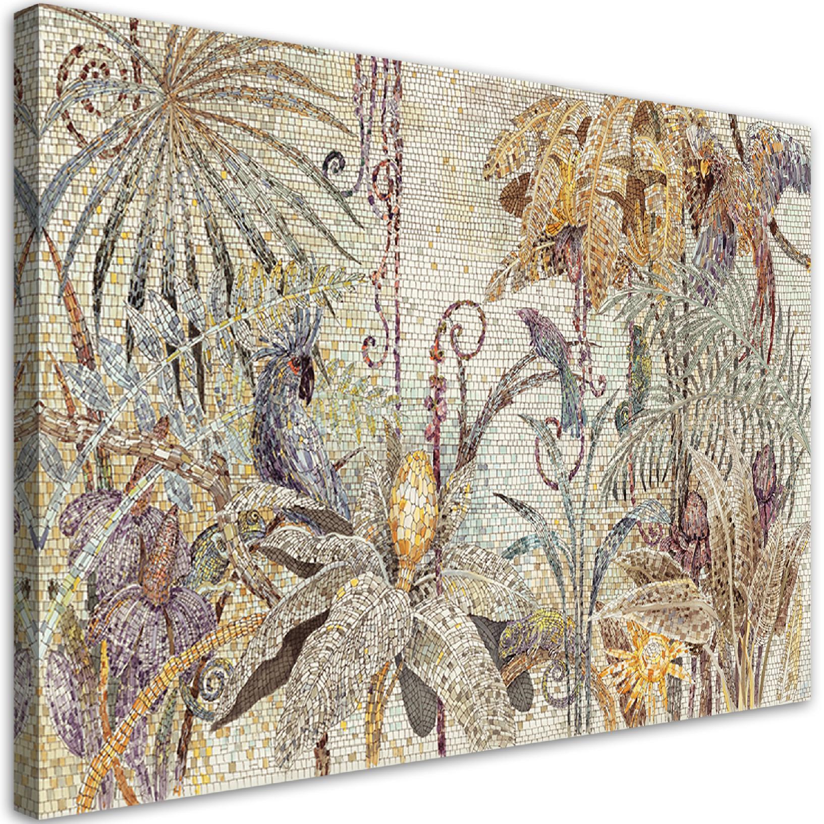 WANDBILD mosaik dschungel - Beige, Textil (60/40cm) - Feeby
