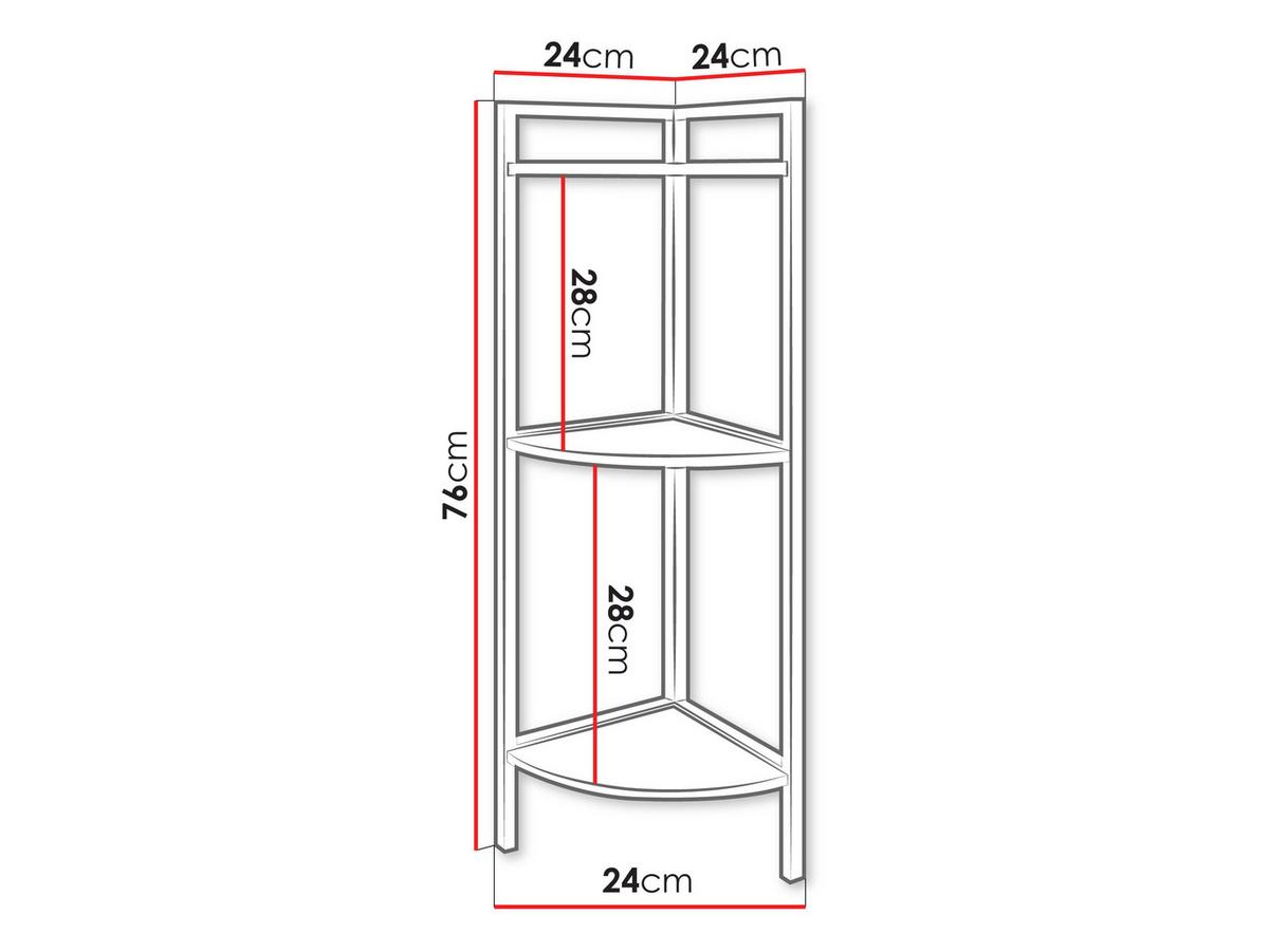 ECKREGAL Batulo - Schwarz, Holzwerkstoff/Metall (24/76/24cm) - MIRJAN24