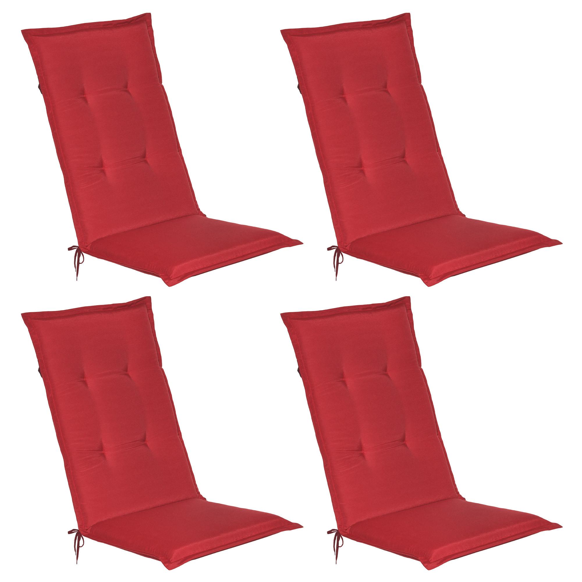 HOCHLEHNERAUFLAGE Loft HL 120/50/6 Rot 4tlg - Rot, Textil (50/6/120cm) - Beautissu 