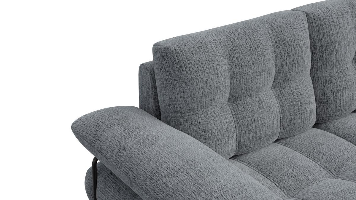 SOFA BUBBARA 2-Sitzer, dunkelgrau - Dunkelgrau/Schwarz, Holz/Textil (185/87/96cm) - Wozimo