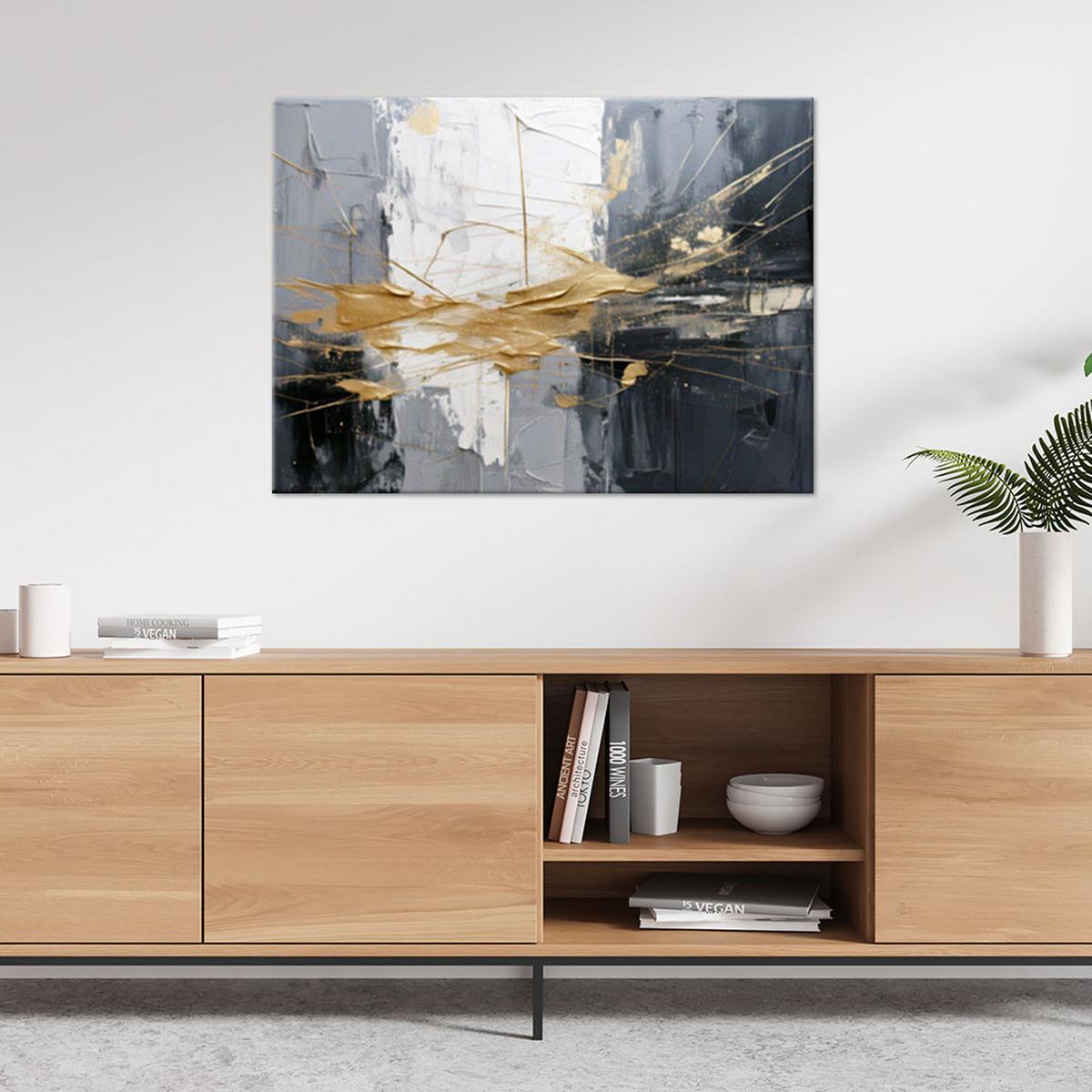 LEINWANDBILD Abstraktion 30x20cm - Grau, Textil (30/20cm) - Feeby