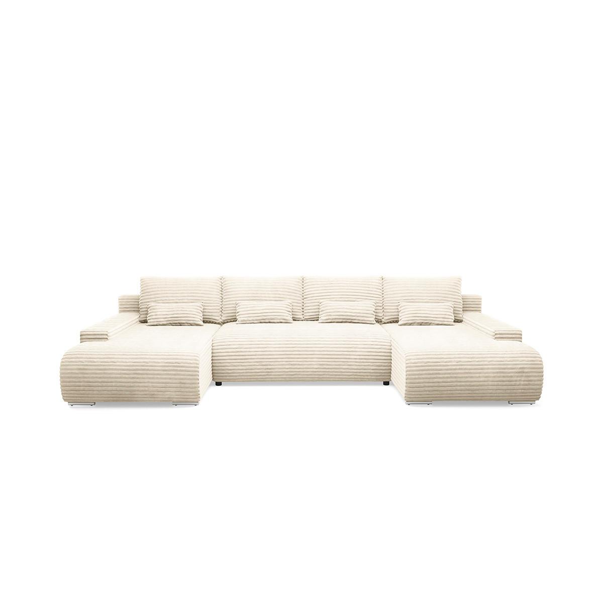 PANORAMASOFA Ivana 4 Sitzplätze Weiß - Weiß, Holz (350/85/172cm) - Petits-meubles