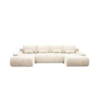 PANORAMASOFA Ivana 4 Sitzplätze Gebrochenes Weiß - Weiß, Holz (350/85/172cm) - Petits-meubles