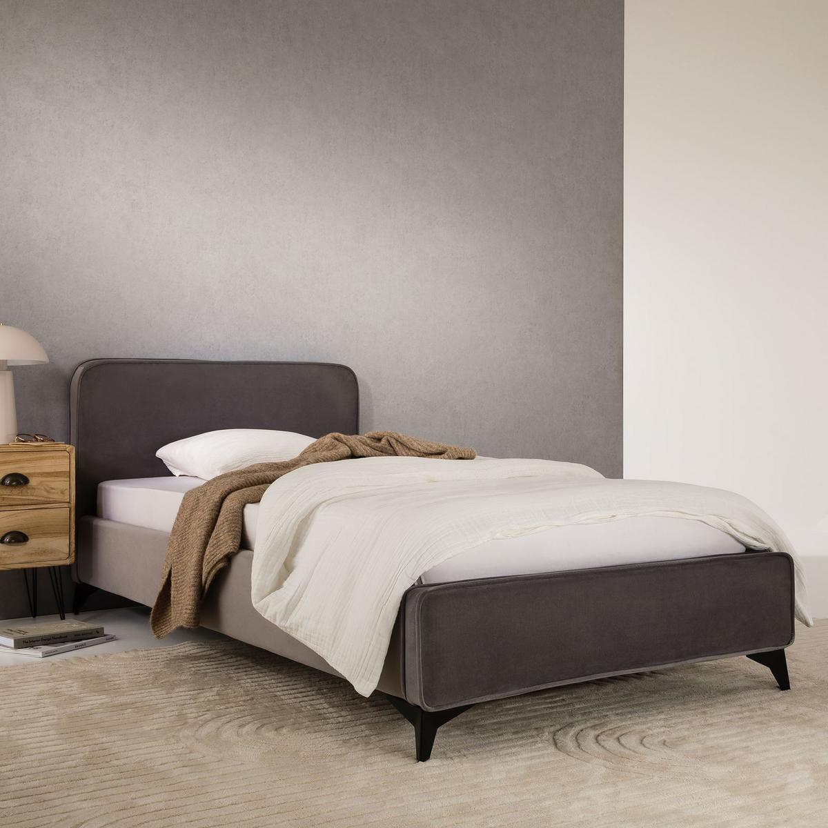 POLSTERBETT LAVORO 90x200 cm grau - Grau, Textil (90/200cm) - IDIMEX