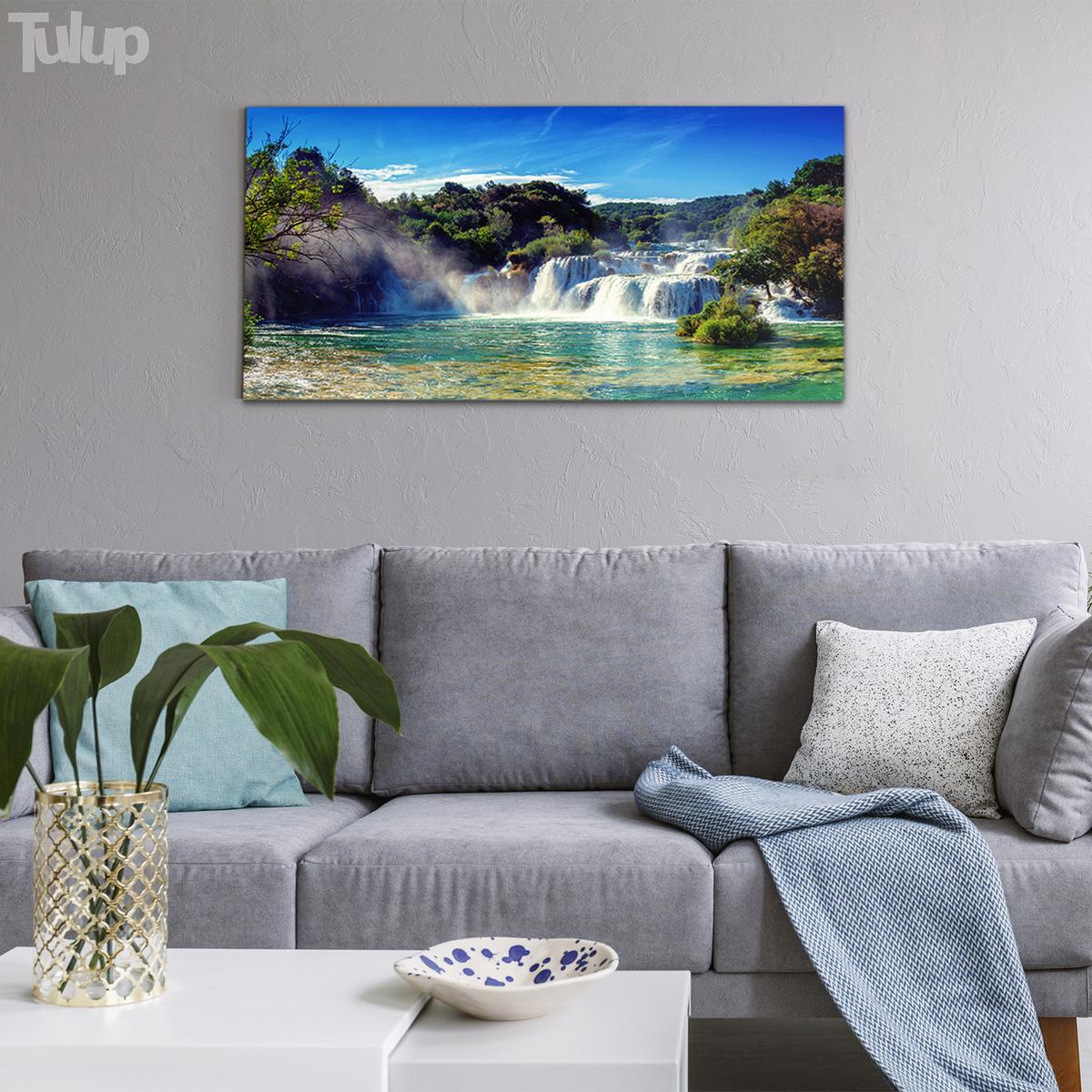 GLASBILD 100x50 cm Panoramalandschaft - Schwarz, Glas (100/50cm) - TULUP