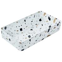 AUFSATZWASCHBECKEN Terrazzo Weiß 51/34 cm Keramik Nules - Weiß, Keramik (51/11/34cm) - Beliani