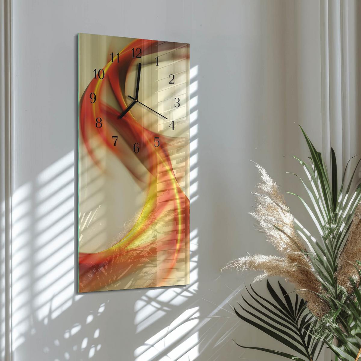 WANDUHR aus Glas 30x60 cm - Abstraktion - Multicolor, Glas (30/60/0.4cm) - TULUP