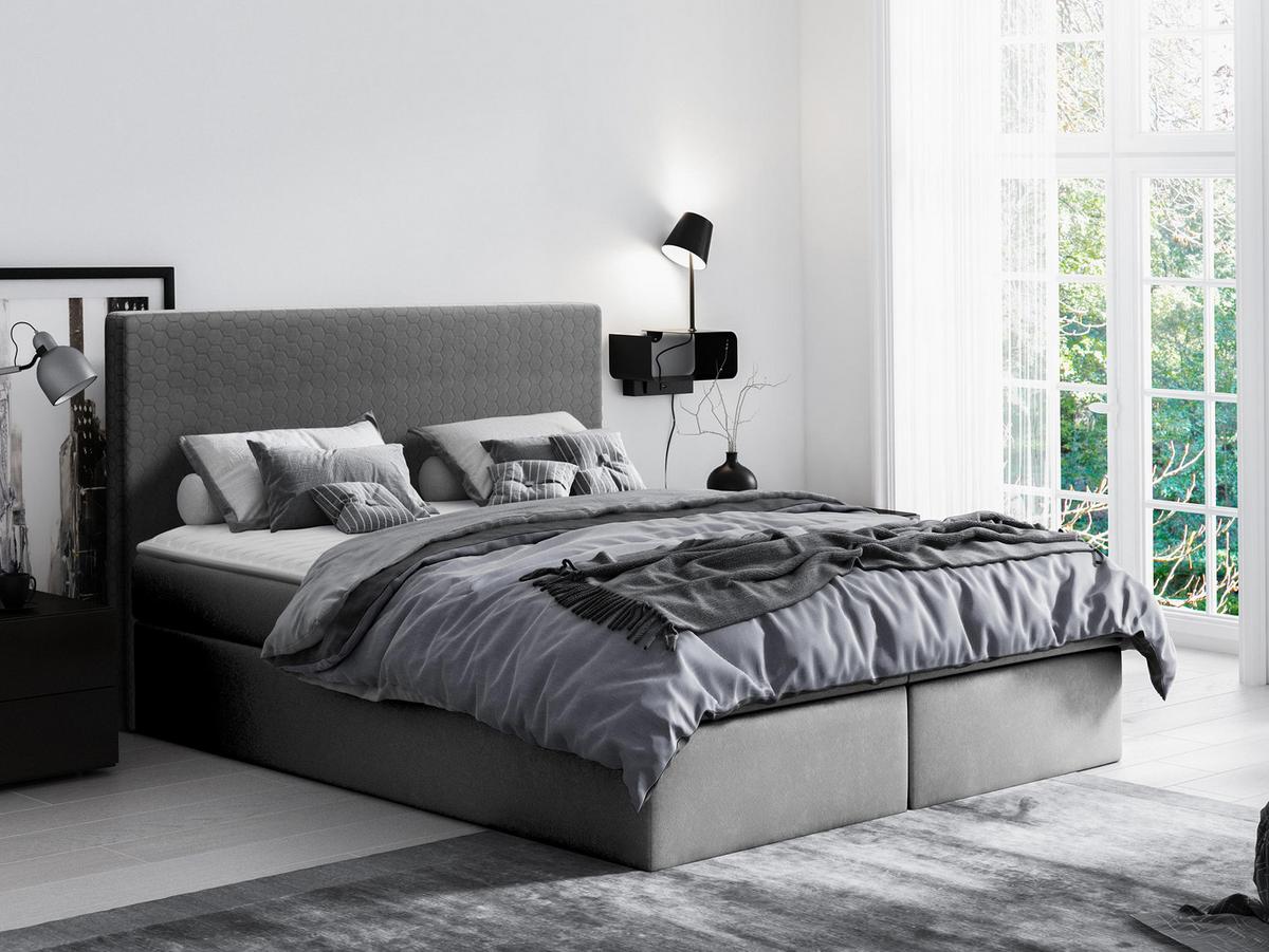 BOXBETT Cosmo - H3 - Greige, Holz (160/200cm) - MIRJAN24