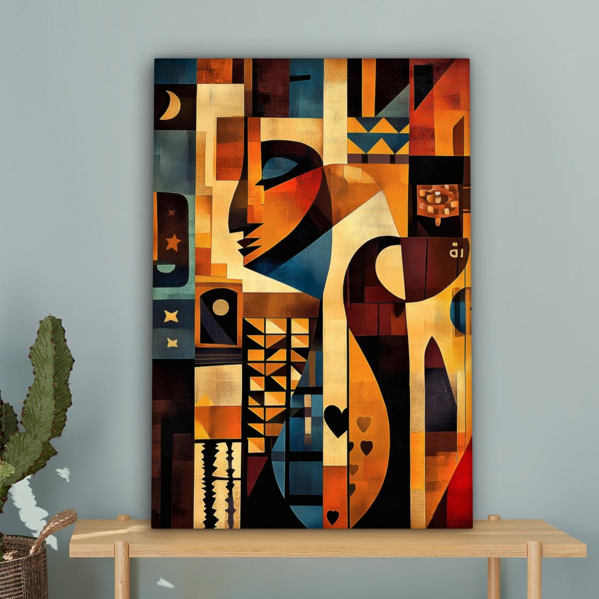 LEINWANDBILD Figuren - Abstrakt - Symbole Wanddeko 40x60 cm - Terracotta, Textil (40/60cm) - MuchoWow