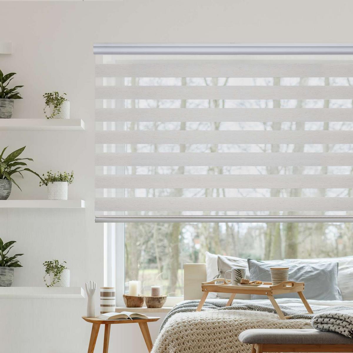 DOPPELROLLO Leinen 200x250 cm - Creme, Kunststoff (200/250cm) - STORESDECO