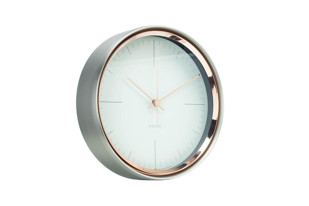 WANDUHR Design Weiß 33/33 cm - Weiß, Glas/Holzwerkstoff (32.7/32.7/8cm) - ONZENO