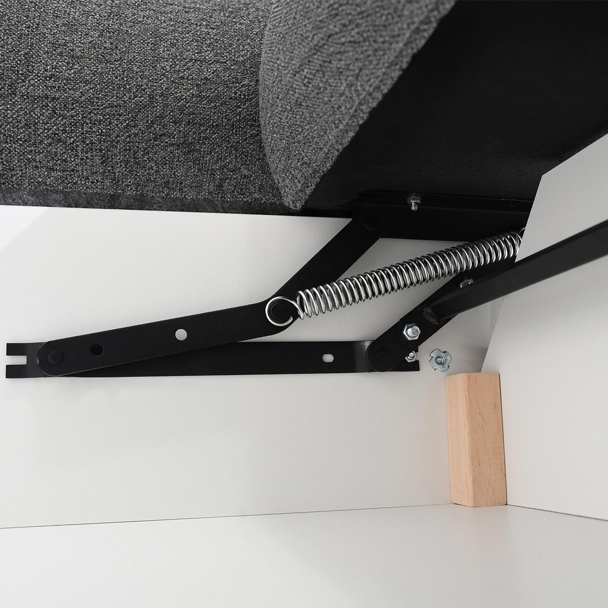 SCHLAFSOFA Vito 3-Sitzer mit Bettkasten, DL-System, Chenille-Stoff, Dunkelgrau - Dunkelgrau/Schwarz, Textil (256/90/99cm) - Beautysofa