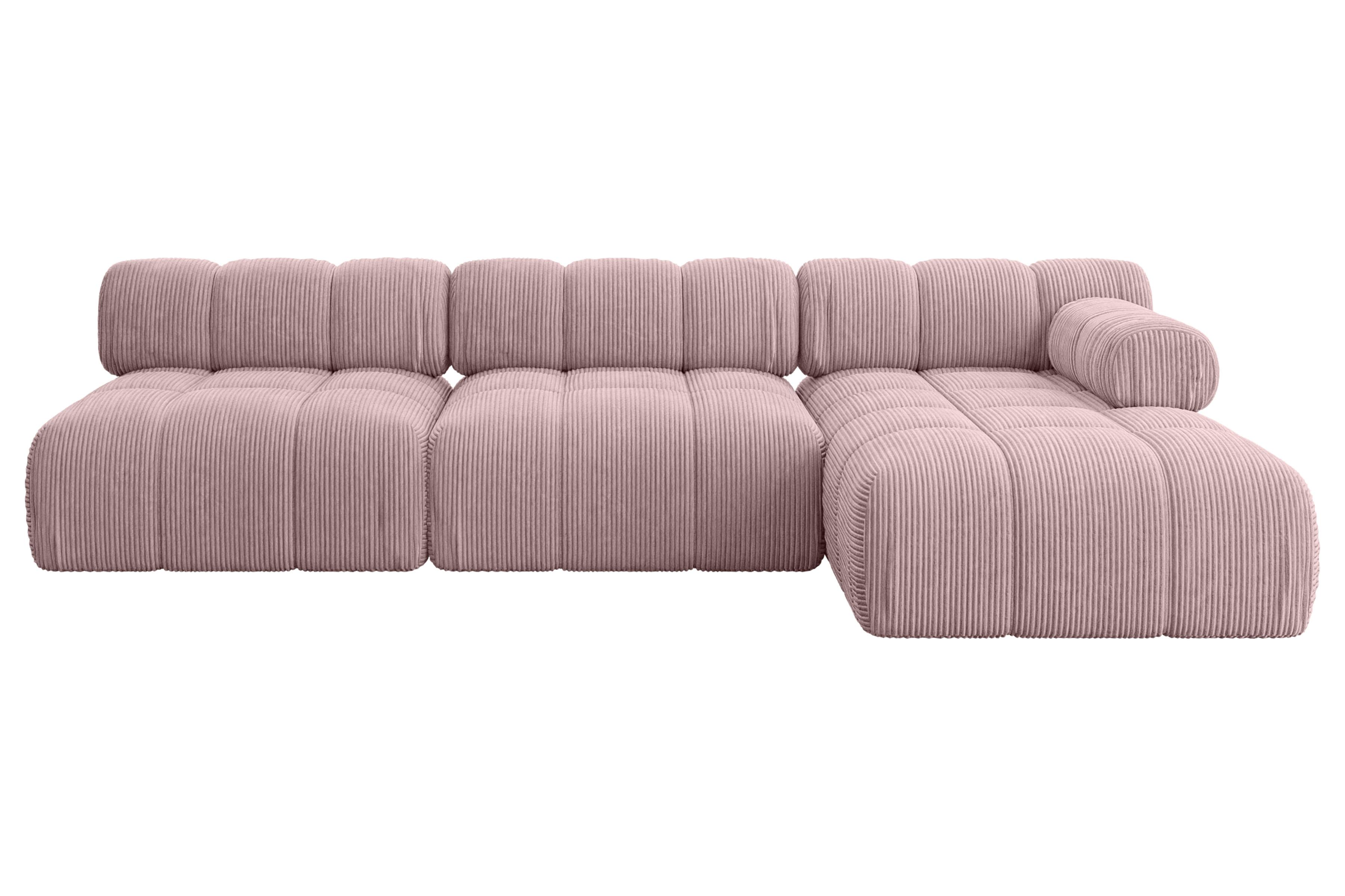 ECKSOFA modulares Sofa Razon-L2 - 285x160x70 cm Rosa Cord - Rosa, Holzwerkstoff/Textil (285/160cm) - ALTDECOR