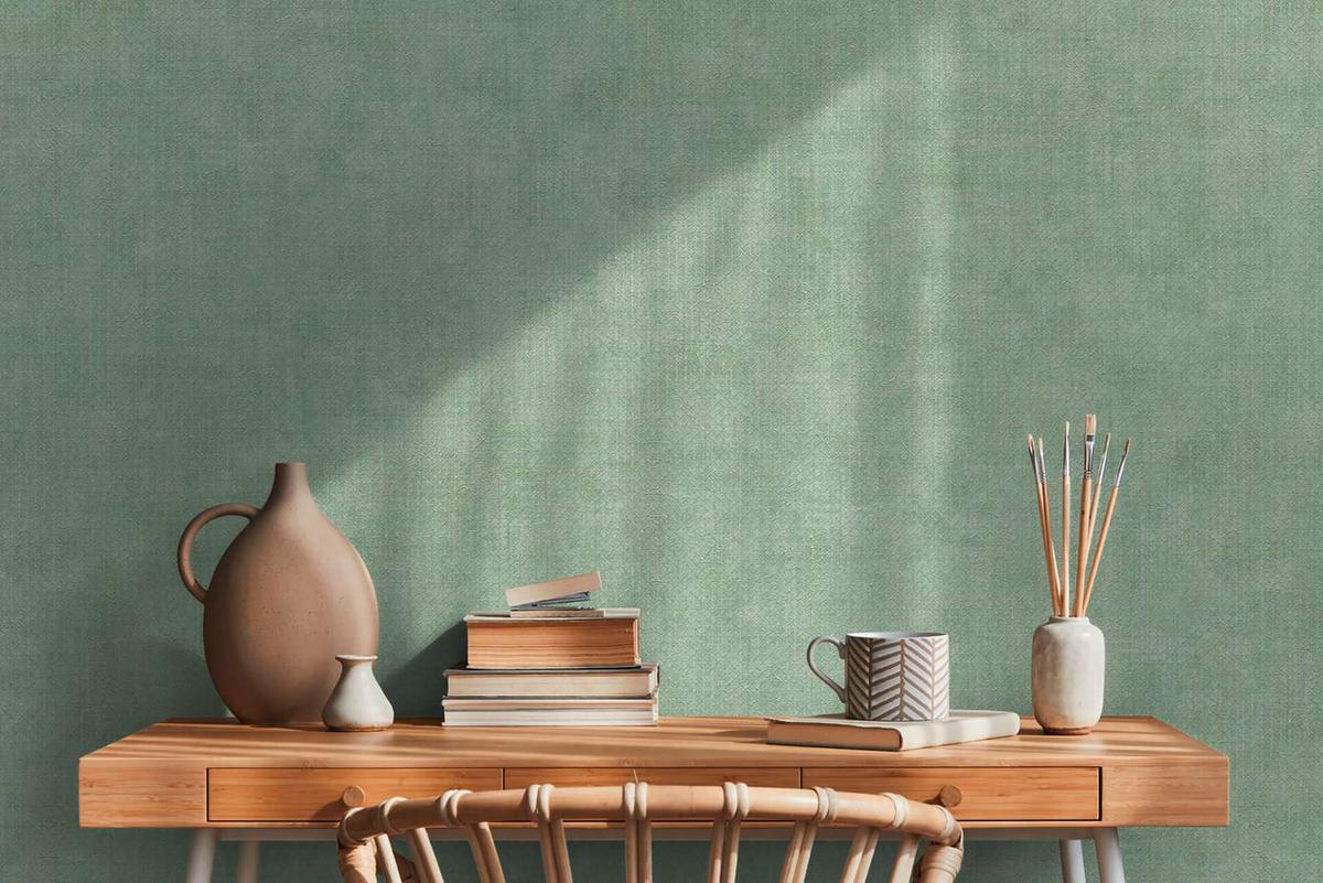 VLIESTAPETE Grün 53/1005 cm - Grün, Textil (53/1cm) - KUNSTLOFT